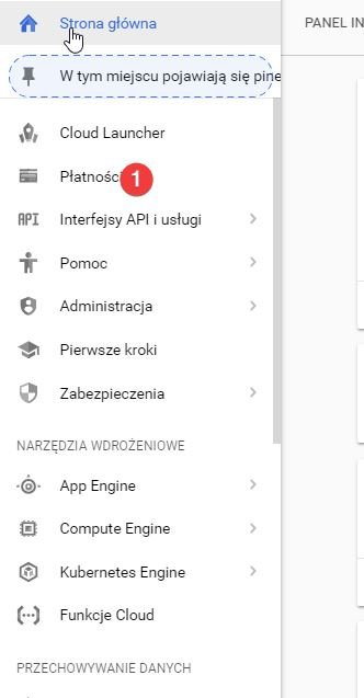 Wybór płatności z menu